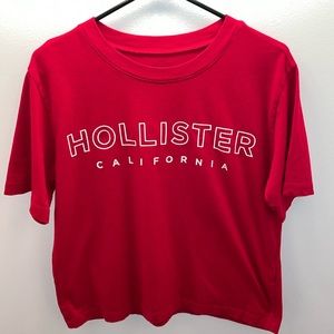 Hollister Small Red Cropped Shirt